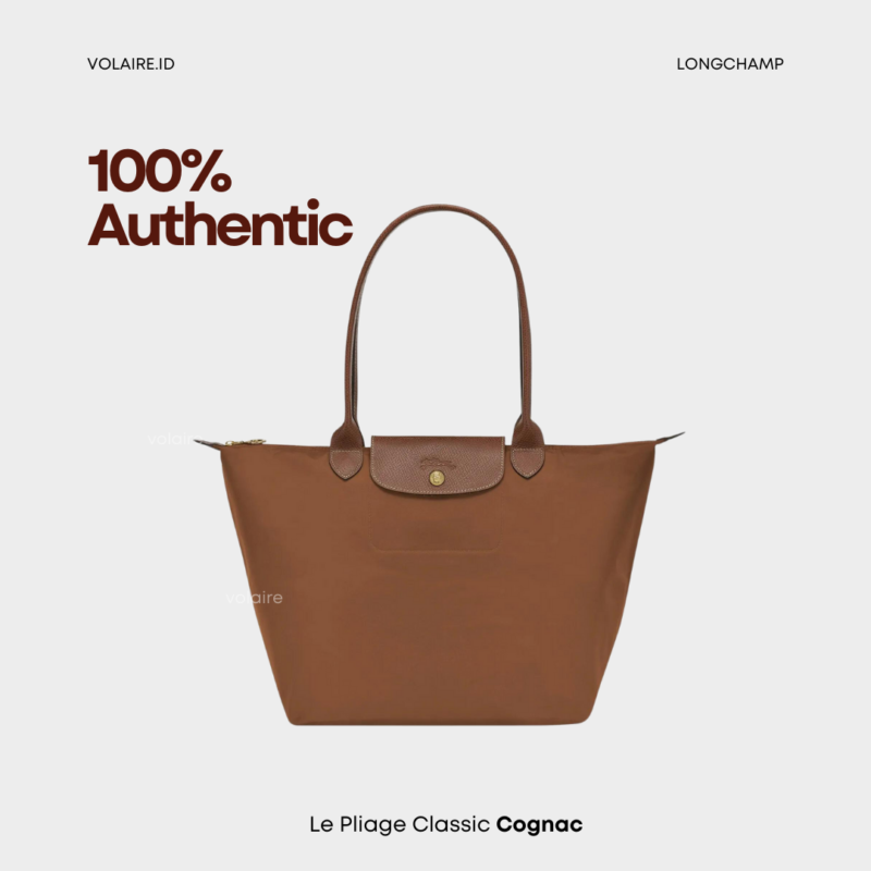 Longchamp Le Pliage Long Handle Classic Series Cognac