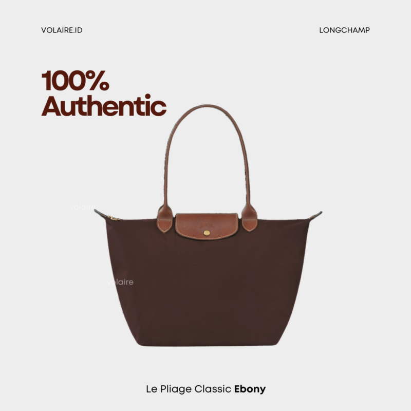 Longchamp Le Pliage Long Handle Classic Series Ebony