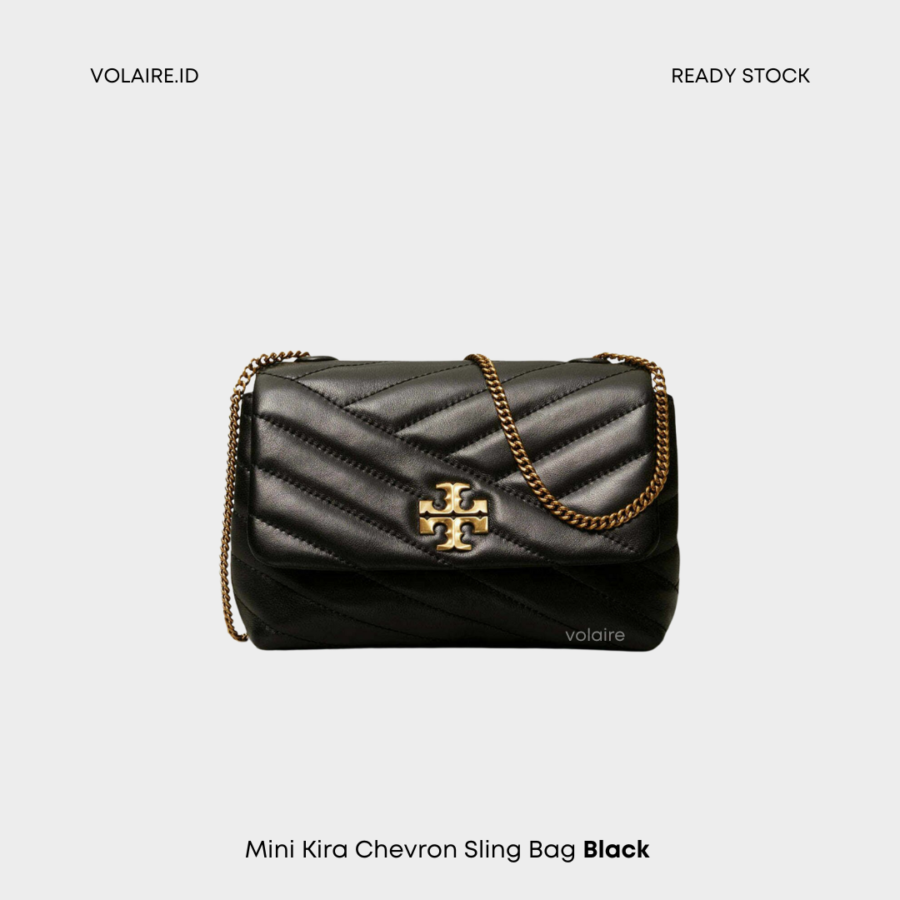 Mini Kira Chevron Sling Bag Black