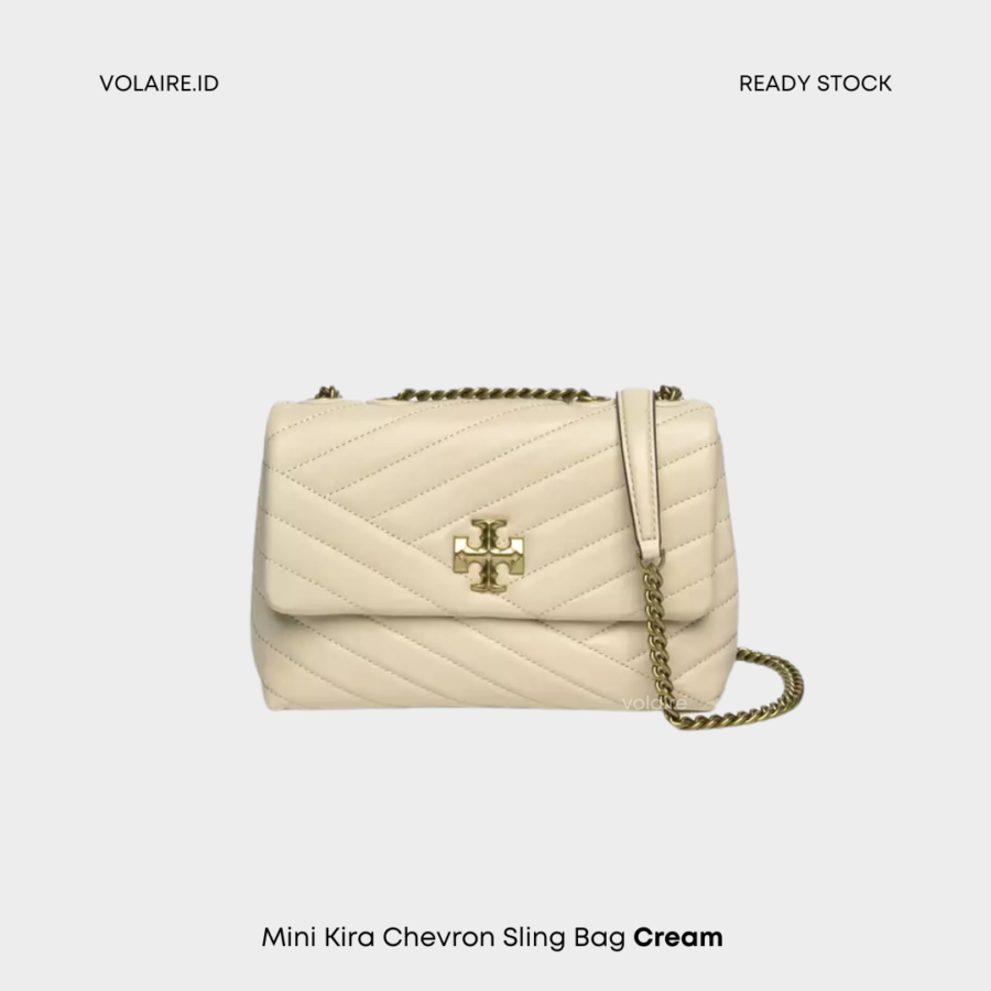 Mini Kira Chevron Sling Bag Cream