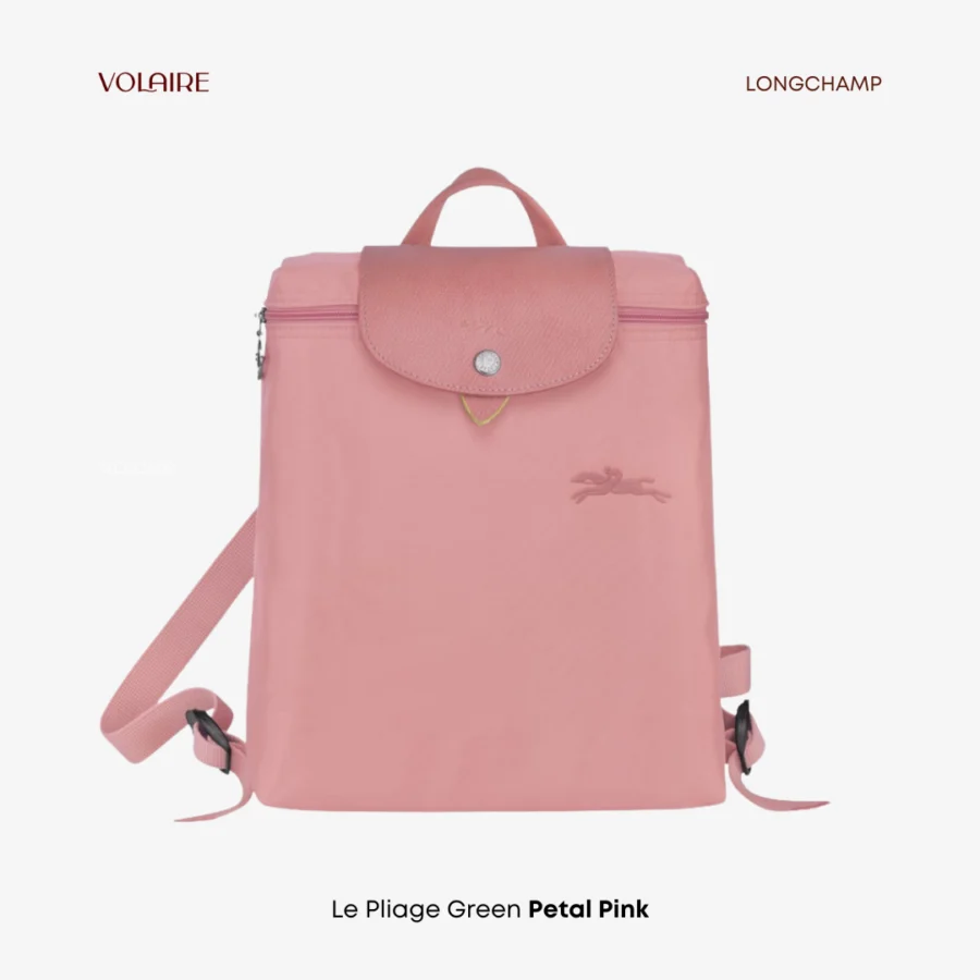 Le Pliage Backpack Green Petal Pink